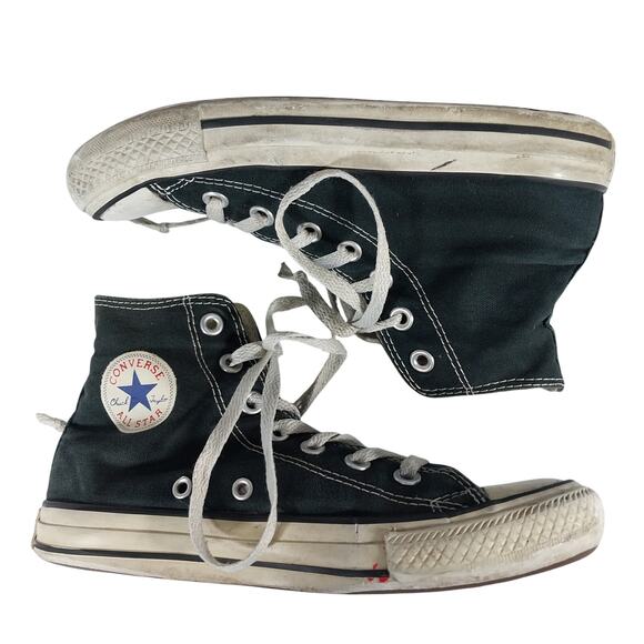 CONVERSE! CHUCK TAYLOR ALL STAR BLACK, WHITE HIGH TOP SNEAKERS, TENNIES! SZ 6 - Picture 6 of 10